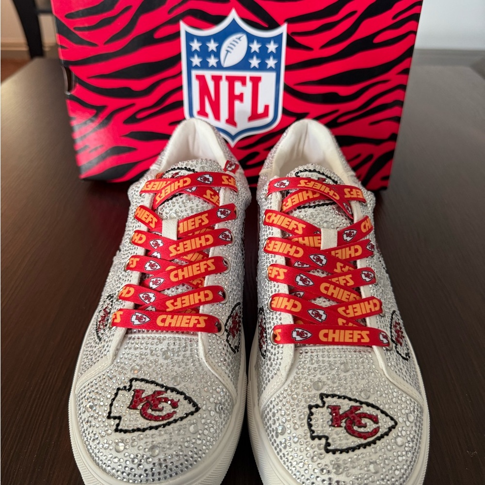 Kansas City Chiefs Rhinestone Crystal Sneakers size 10